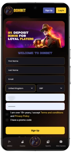 Donbet Registration