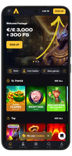 AmonBet Click the Sign up