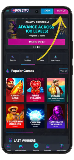 Britsino Click Sign up