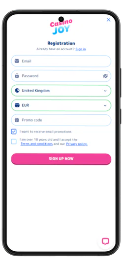 Casino Joy Enter email and pasword