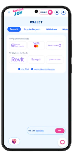 Casino Joy Select Pay system