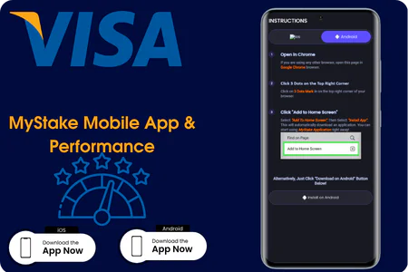 MyStake mobile casino interface on smartphone